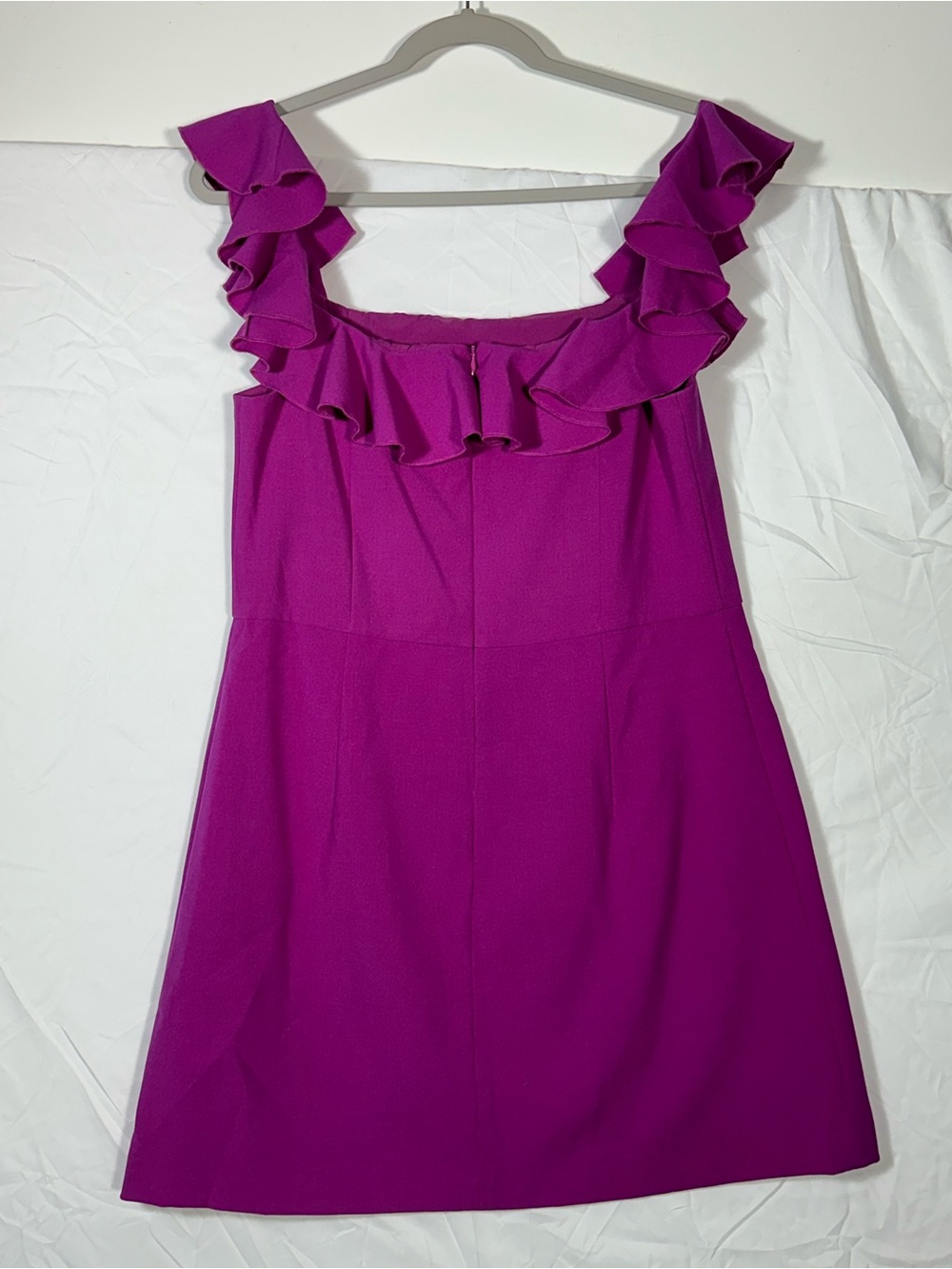 French Connection Fuchsia Ruffle-Trim dress - Picture 3 of 10
